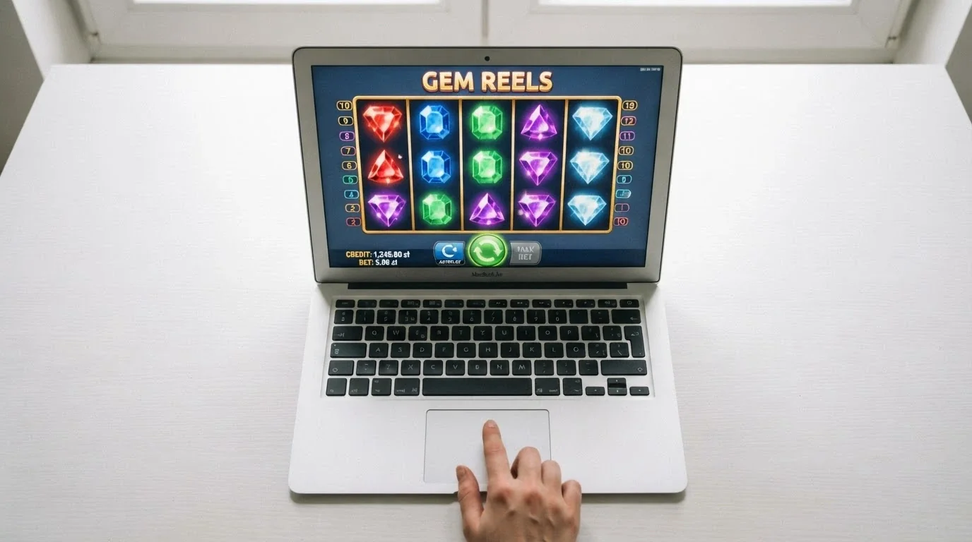 Interfejs popularnego slotu online z widocznym polem stawek i przyciskiem gry